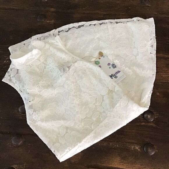 Show Me Your MuMu Alexa Mock Neck Lace Dress White Size Small - Picture 10 of 11